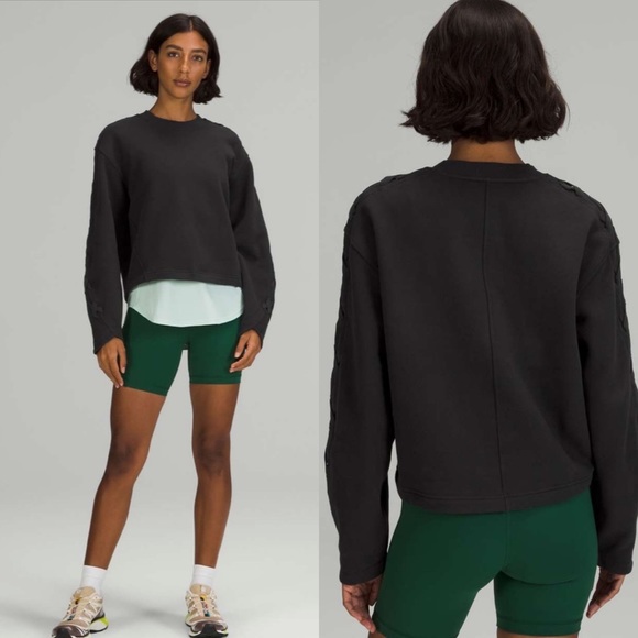 lululemon athletica Sweaters - Lululemon Braided Sleeve Pullover
Black